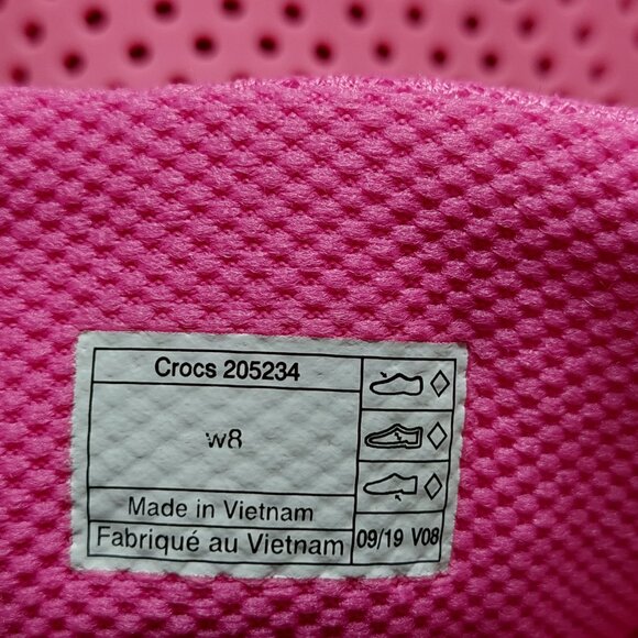 Crocs LiteRide Pink Pacer Perforated Lace Up Shoes Women's Sz. W8 - Picture 6 of 7